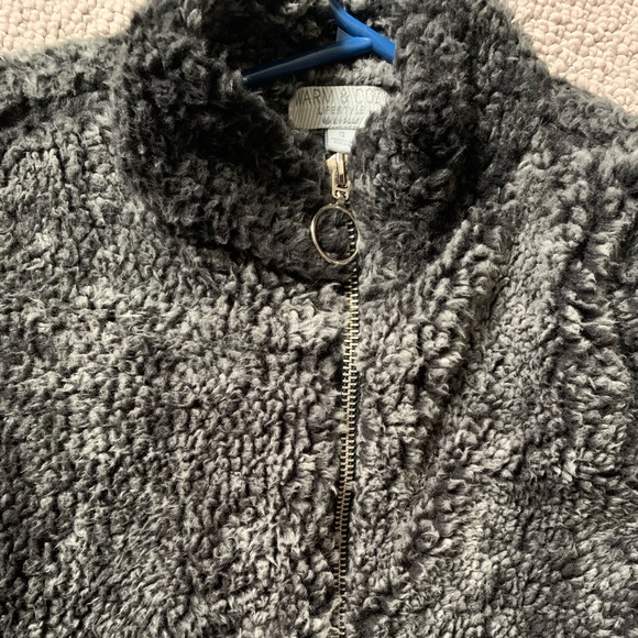 Cropped half zip teddy sweater - Picture 2 of 4